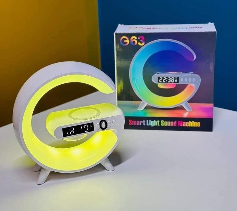 5IN1 Smart wireless Charger Table Lamp Bluetooth Speaker Alarm Clock RGB Colorful Atmosphere Lights