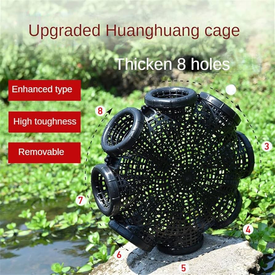 1 পিস ৮ Hole 15 Inch Outdoor Fishing Cage Basket EXCLUSIVE