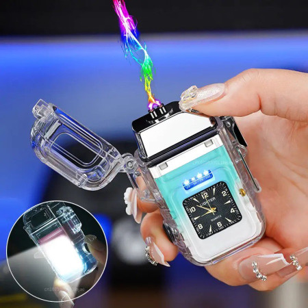 3 in 1 LIGHT + Lighter + Watch Arc Plasma Lighter Watch (6 color in stock)